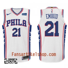 NBA Philadelphia 76ers Trikot Joel Embiid 21 Nike 2017-18 Weiß Swingman - Kinder